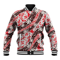 Uteute Tahiti Tiare Monstera Baseball Jacket Polynesian Pattern Curve Style - Polynesian Pride