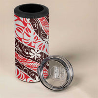 Uteute Tahiti Tiare Monstera 4 in 1 Can Cooler Tumbler Polynesian Pattern Curve Style - Polynesian Pride