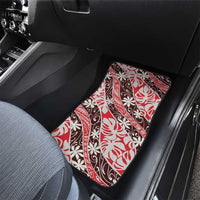 Uteute Tahiti Tiare Monstera Car Mats Polynesian Pattern Curve Style - Polynesian Pride