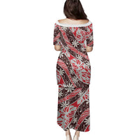 Uteute Tahiti Tiare Monstera Family Matching Puletasi and Hawaiian Shirt Polynesian Pattern Curve Style - Polynesian Pride