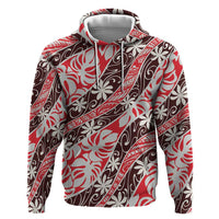Uteute Tahiti Tiare Monstera Hoodie Polynesian Pattern Curve Style - Polynesian Pride
