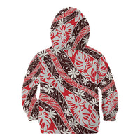 Uteute Tahiti Tiare Monstera Kid Hoodie Polynesian Pattern Curve Style - Polynesian Pride