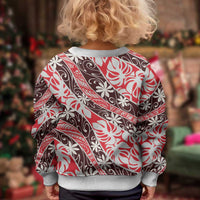 Uteute Tahiti Tiare Monstera Kid Ugly Christmas Sweater Polynesian Pattern Curve Style - Polynesian Pride