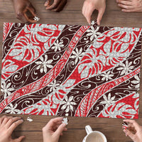 Uteute Tahiti Tiare Monstera Puzzle Polynesian Pattern Curve Style - Polynesian Pride