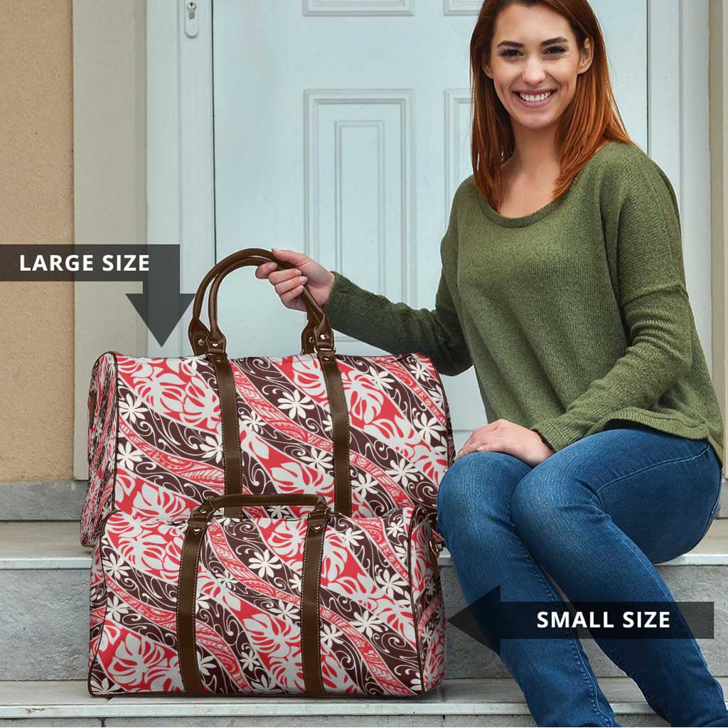 Uteute Tahiti Tiare Monstera Travel Bag Polynesian Pattern Curve Style - Polynesian Pride