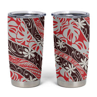 Uteute Tahiti Tiare Monstera Tumbler Cup Polynesian Pattern Curve Style - Polynesian Pride