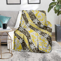 Rearea Tahiti Tiare Monstera Blanket Polynesian Pattern Curve Style - Polynesian Pride
