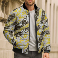 Rearea Tahiti Tiare Monstera Bomber Puffer Jacket Polynesian Pattern Curve Style - Polynesian Pride