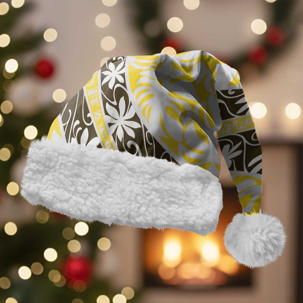 Rearea Tahiti Tiare Monstera Christmas Santa Hat Polynesian Pattern Curve Style - Polynesian Pride