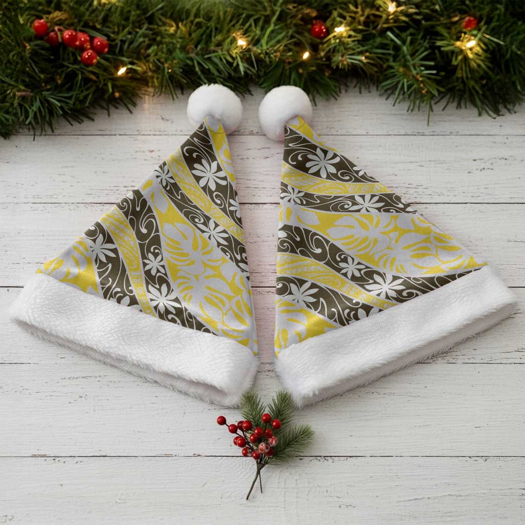 Rearea Tahiti Tiare Monstera Christmas Santa Hat Polynesian Pattern Curve Style - Polynesian Pride