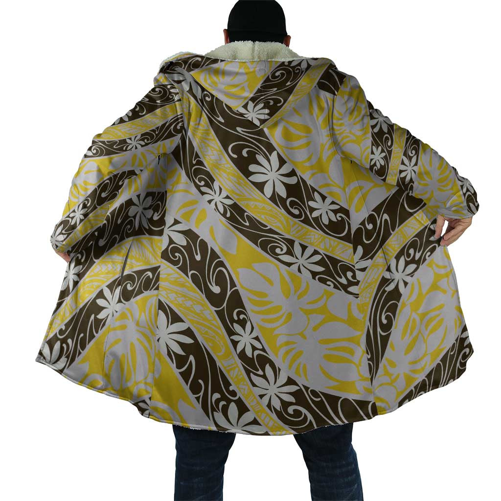 Rearea Tahiti Tiare Monstera Cloak Polynesian Pattern Curve Style - Polynesian Pride