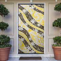 Rearea Tahiti Tiare Monstera Door Cover Polynesian Pattern Curve Style - Polynesian Pride