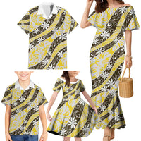 Rearea Tahiti Tiare Monstera Family Matching Mermaid Dress and Hawaiian Shirt Polynesian Pattern Curve Style - Polynesian Pride