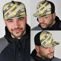 Rearea Tahiti Tiare Monstera Mesh Trucker Cap Polynesian Pattern Curve Style - Polynesian Pride
