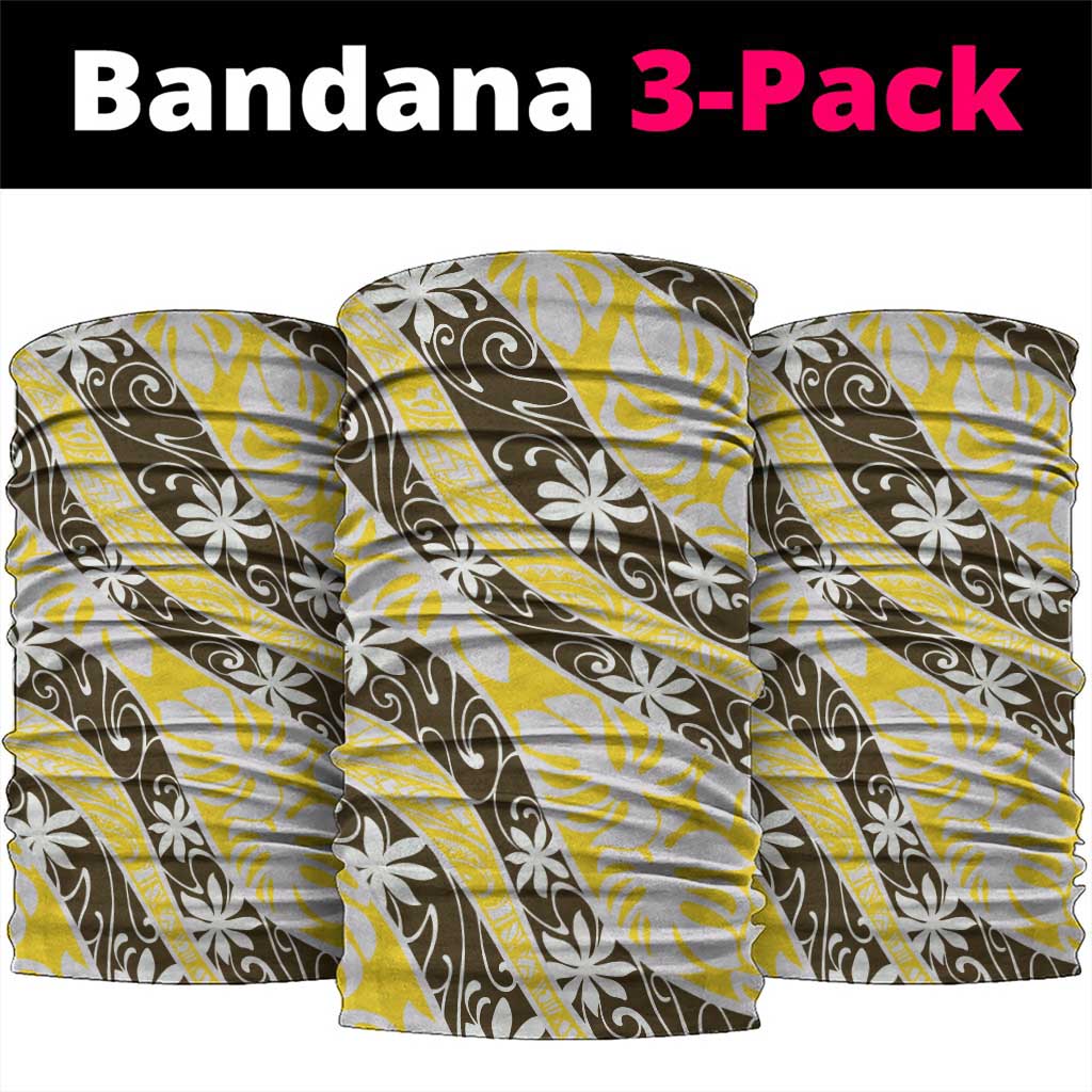 Rearea Tahiti Tiare Monstera Neck Gaiter Polynesian Pattern Curve Style - Polynesian Pride
