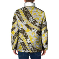 Rearea Tahiti Tiare Monstera Padded Jacket Polynesian Pattern Curve Style - Polynesian Pride