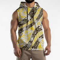 Rearea Tahiti Tiare Monstera Sleeveless Hoodie Polynesian Pattern Curve Style - Polynesian Pride
