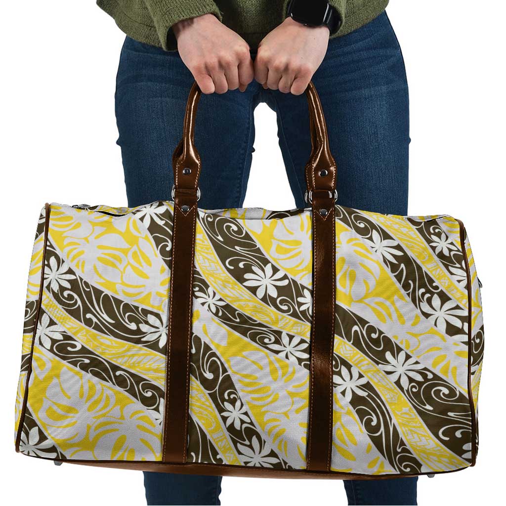Rearea Tahiti Tiare Monstera Travel Bag Polynesian Pattern Curve Style - Polynesian Pride