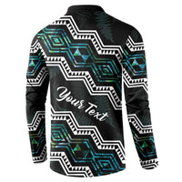 Personalised Taniko Aotearoa Mix Paua Shell Button Sweatshirt Niho Taniwha Turquoise Glitter LT01 - Polynesian Pride