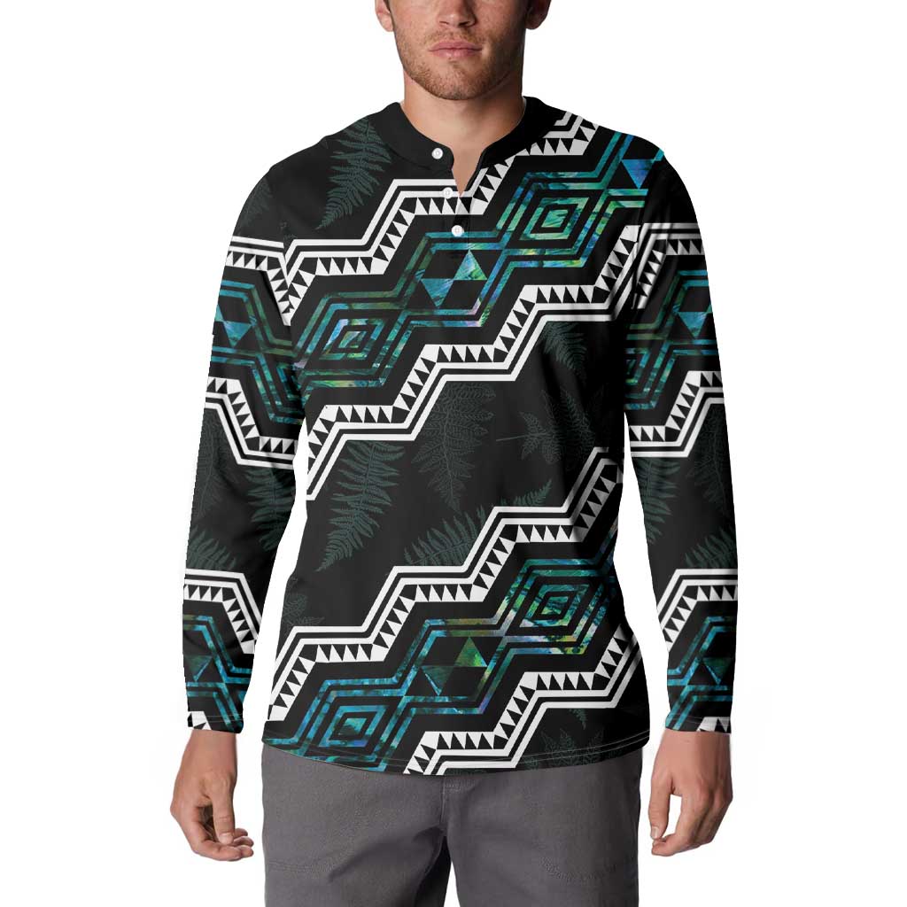 Personalised Taniko Aotearoa Mix Paua Shell Button Sweatshirt Niho Taniwha Turquoise Glitter LT01 - Polynesian Pride