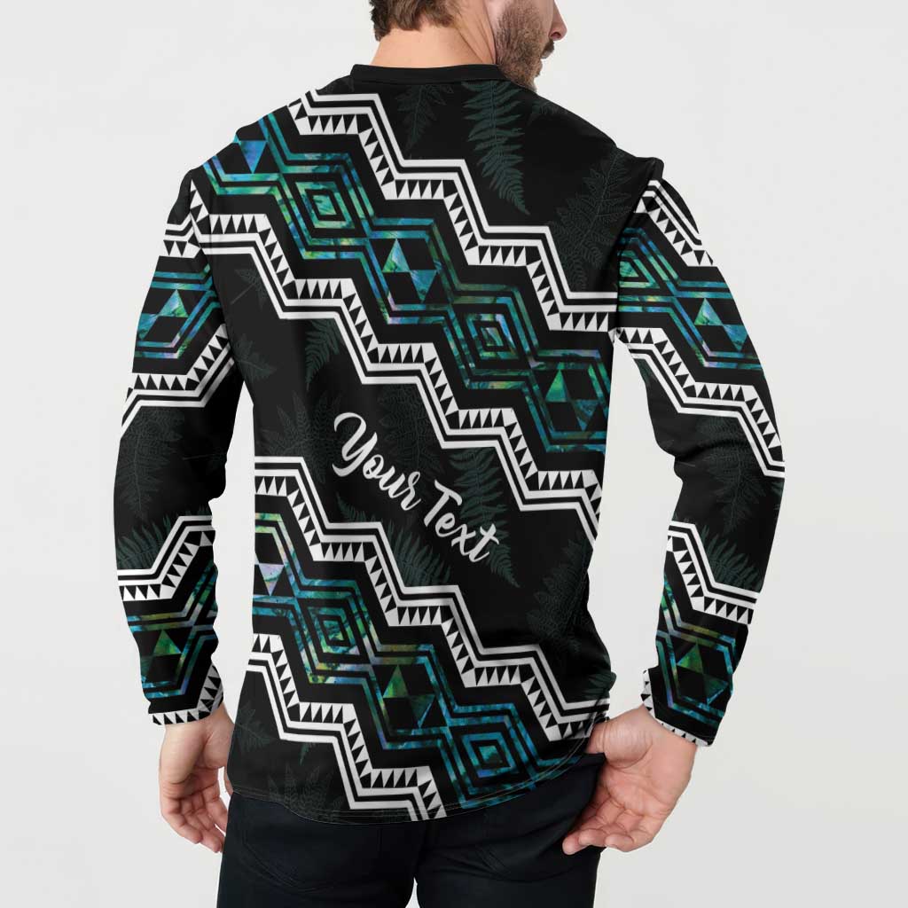 Personalised Taniko Aotearoa Mix Paua Shell Button Sweatshirt Niho Taniwha Turquoise Glitter LT01 - Polynesian Pride