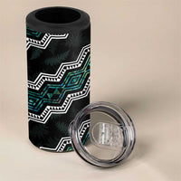 Personalised Taniko Aotearoa Mix Paua Shell 4 in 1 Can Cooler Tumbler Niho Taniwha Turquoise Glitter