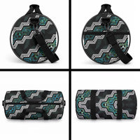 Taniko Aotearoa Mix Paua Shell Duffle Bag Niho Taniwha Turquoise Glitter LT01 - Polynesian Pride