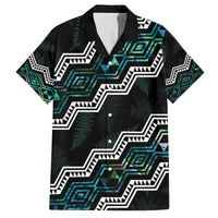 Personalised Taniko Aotearoa Mix Paua Shell Family Matching Off The Shoulder Long Sleeve Dress and Hawaiian Shirt Niho Taniwha Turquoise Glitter