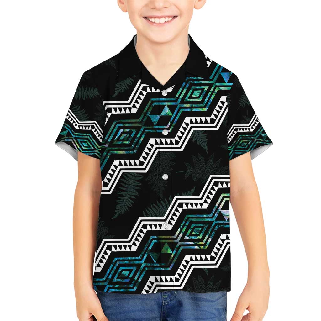 Personalised Taniko Aotearoa Mix Paua Shell Family Matching Summer Maxi Dress and Hawaiian Shirt Niho Taniwha Turquoise Glitter