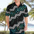 Personalised Taniko Aotearoa Mix Paua Shell Hawaiian Shirt Niho Taniwha Turquoise Glitter