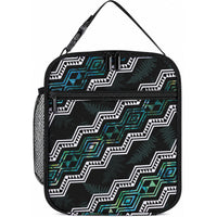 Taniko Aotearoa Mix Paua Shell Lunch Bag Niho Taniwha Turquoise Glitter LT01 10.2 × 8.3 × 4.3 inch Turquoise - Polynesian Pride