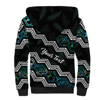 Personalised Taniko Aotearoa Mix Paua Shell Sherpa Hoodie Niho Taniwha Turquoise Glitter