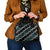 Personalised Taniko Aotearoa Mix Paua Shell Shoulder Handbag Niho Taniwha Turquoise Glitter