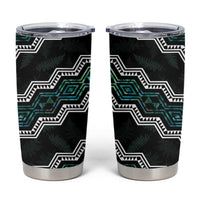 Personalised Taniko Aotearoa Mix Paua Shell Tumbler Cup Niho Taniwha Turquoise Glitter