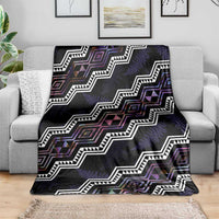 Personalised Taniko Aotearoa Mix Paua Shell Blanket Niho Taniwha Lilac Glitter