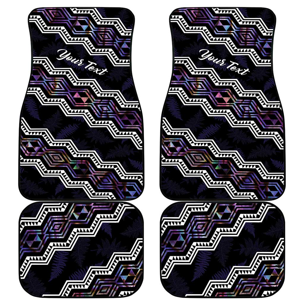 Personalised Taniko Aotearoa Mix Paua Shell Car Mats Niho Taniwha Lilac Glitter