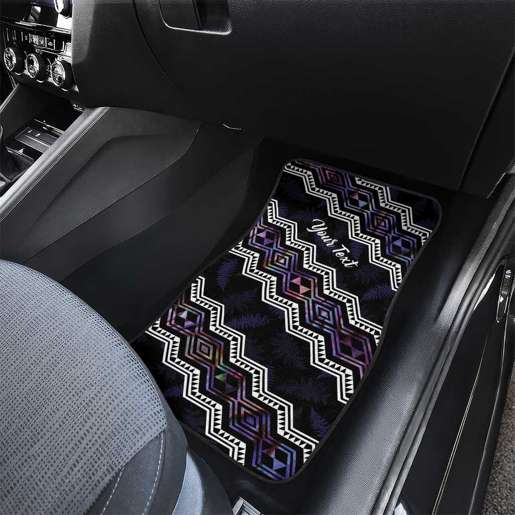 Personalised Taniko Aotearoa Mix Paua Shell Car Mats Niho Taniwha Lilac Glitter
