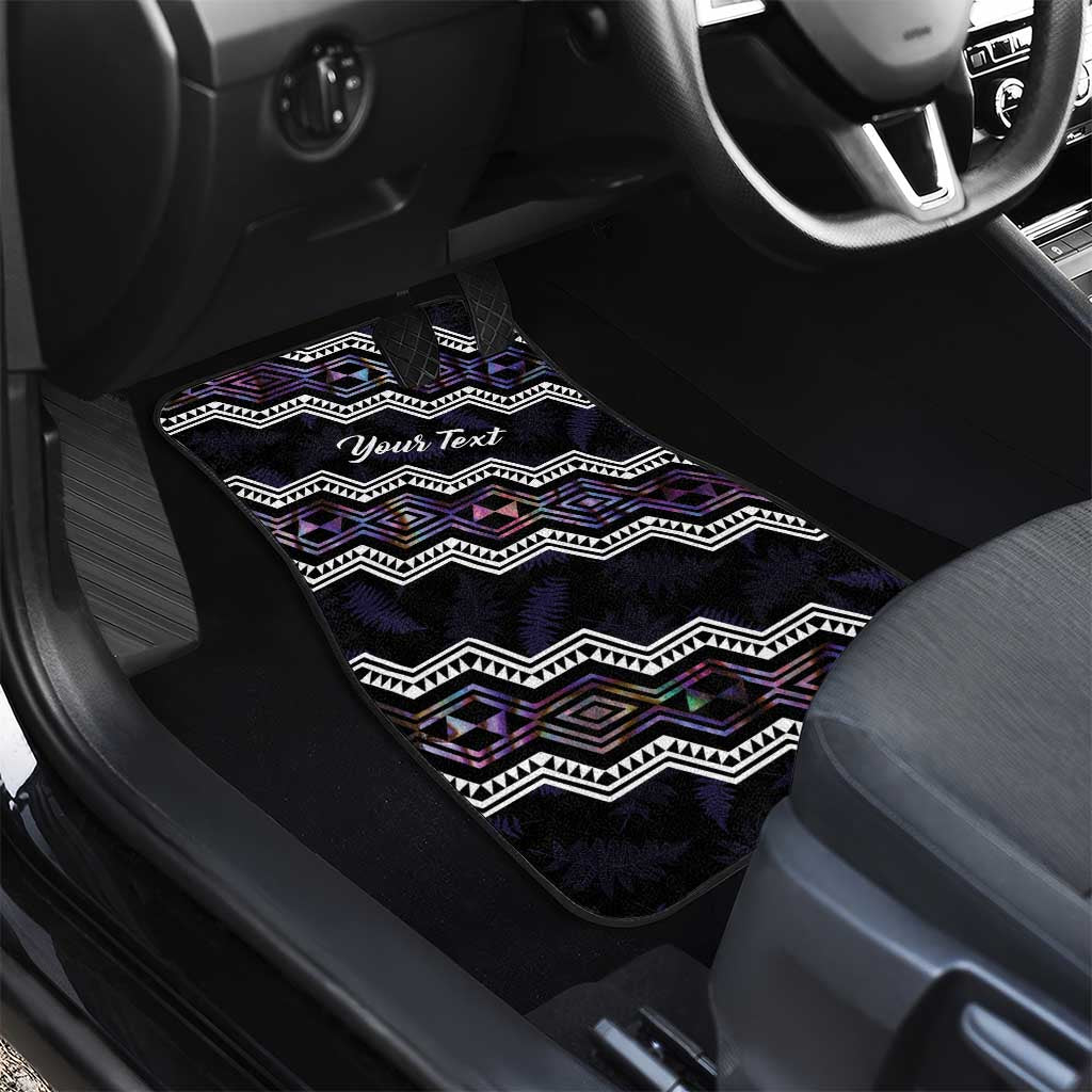 Personalised Taniko Aotearoa Mix Paua Shell Car Mats Niho Taniwha Lilac Glitter