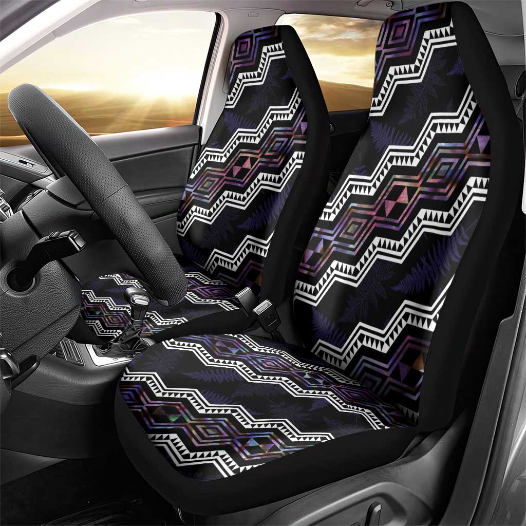 Personalised Taniko Aotearoa Mix Paua Shell Car Seat Cover Niho Taniwha Lilac Glitter LT01 - Polynesian Pride