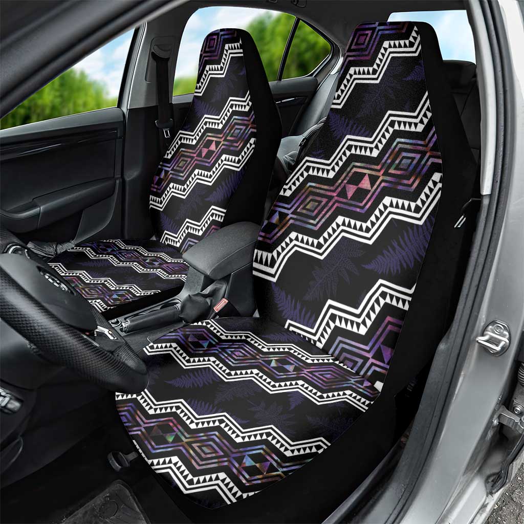 Personalised Taniko Aotearoa Mix Paua Shell Car Seat Cover Niho Taniwha Lilac Glitter LT01 - Polynesian Pride