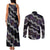 Personalised Taniko Aotearoa Mix Paua Shell Couples Matching Tank Maxi Dress and Long Sleeve Button Shirt Niho Taniwha Lilac Glitter