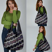 Taniko Aotearoa Mix Paua Shell Grocery Bag Niho Taniwha Lilac Glitter