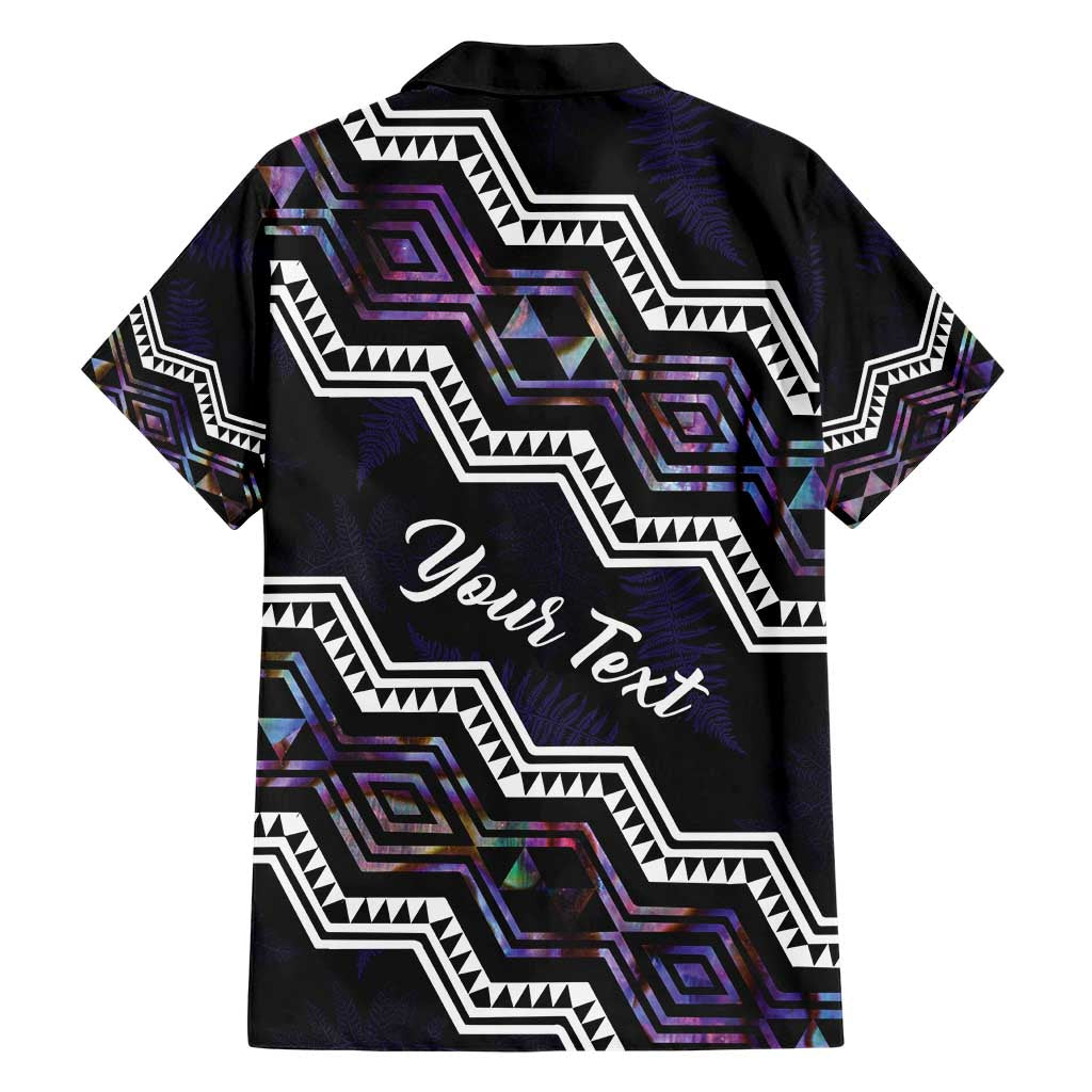 Personalised Taniko Aotearoa Mix Paua Shell Hawaiian Shirt Niho Taniwha Lilac Glitter