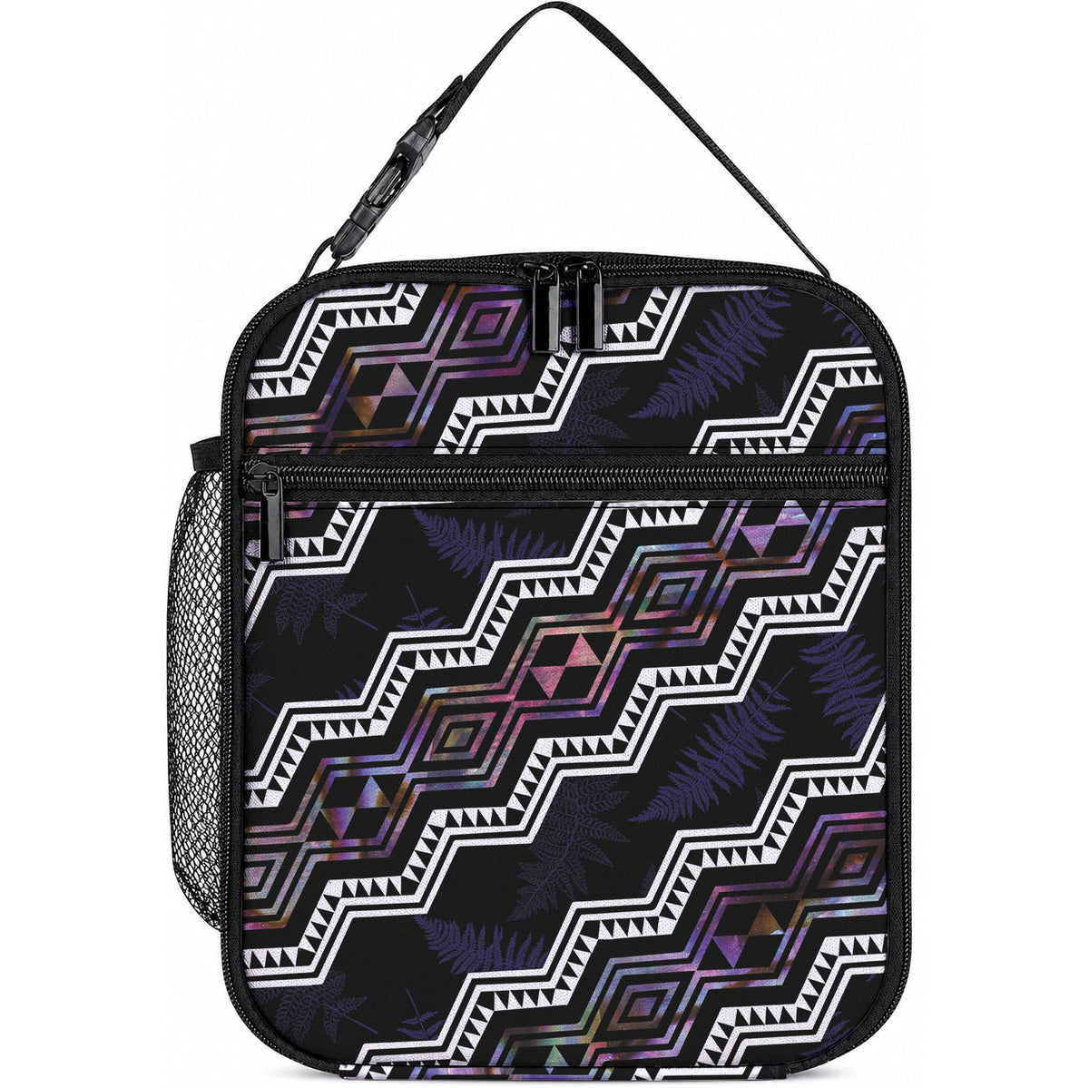 Taniko Aotearoa Mix Paua Shell Lunch Bag Niho Taniwha Lilac Glitter LT01 10.2 × 8.3 × 4.3 inch Purple - Polynesian Pride