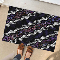 Personalised Taniko Aotearoa Mix Paua Shell Rubber Doormat Niho Taniwha Lilac Glitter