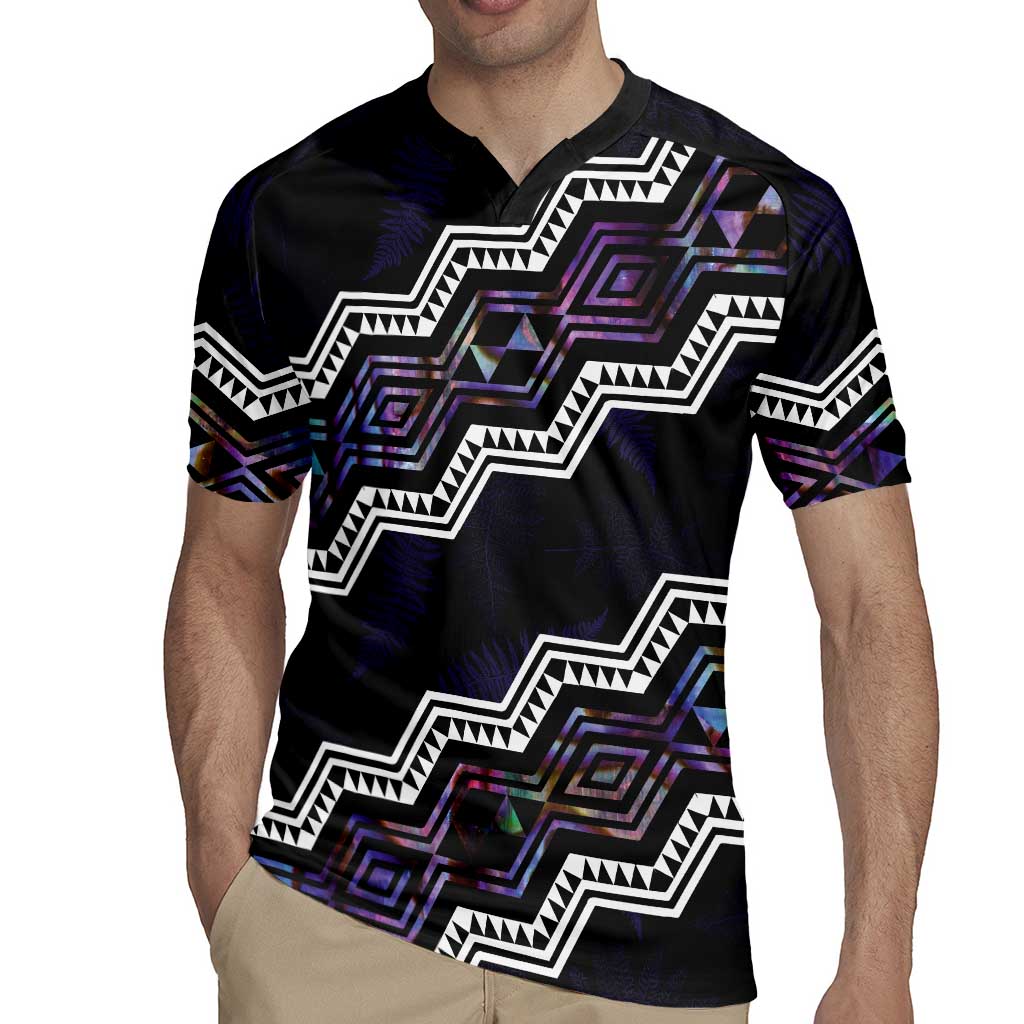 Personalised Taniko Aotearoa Mix Paua Shell Rugby Jersey Niho Taniwha Lilac Glitter