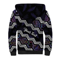 Personalised Taniko Aotearoa Mix Paua Shell Sherpa Hoodie Niho Taniwha Lilac Glitter
