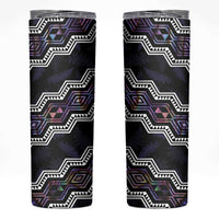 Personalised Taniko Aotearoa Mix Paua Shell Skinny Tumbler Niho Taniwha Lilac Glitter LT01 Purple - Polynesian Pride