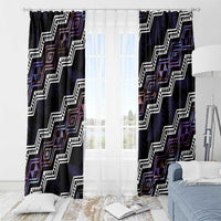 Personalised Taniko Aotearoa Mix Paua Shell Window Curtain Niho Taniwha Lilac Glitter