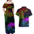 Wellington Pride Couples Matching Off Shoulder Maxi Dress and Hawaiian Shirt Aotearoa Tribal Rainbow Pattern LT01 - Polynesian Pride